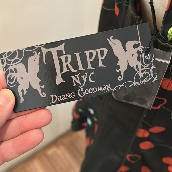 Tripp NYC Daang Goodman Cherry Print Black and Red Corset - Picture 4 of 10